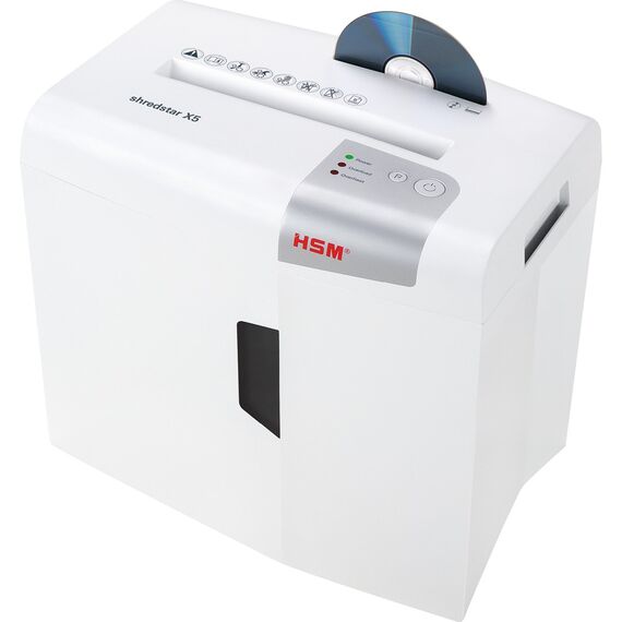 HSM X5 paper shredder Particle-cut shredding 58 dB 22 cm Silver, White - Office Machines - Office Supplies - Techbox