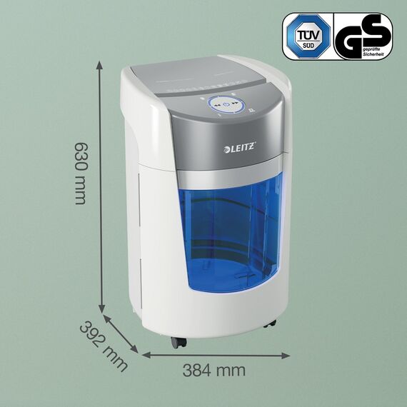 Leitz IQ OptiMax Small Office 350 Micro Cut Paper Shredder Security P5 22L - White | Techbox