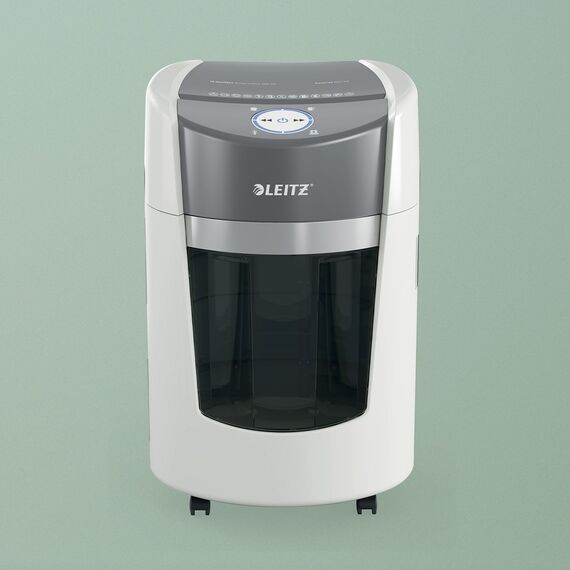 Leitz IQ OptiMax Small Office 350 Micro Cut Paper Shredder Security P5 22L - White | Techbox