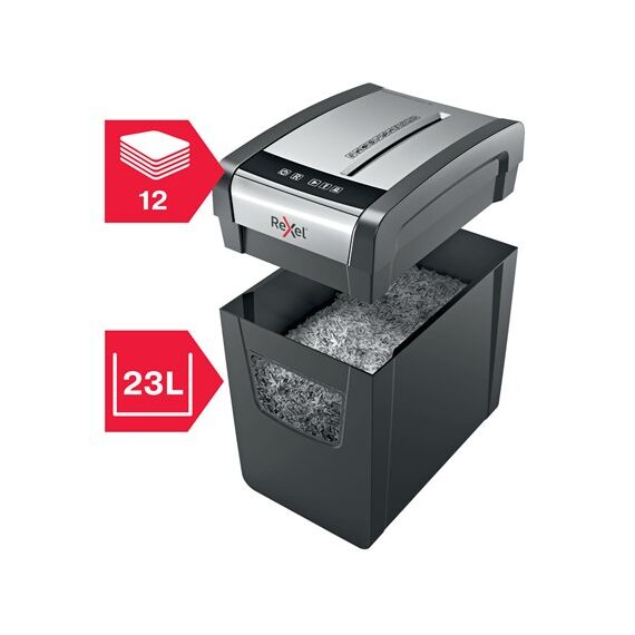 Rexel Momentum X312-SL paper shredder Particle-cut shredding Black, Grey | Techbox