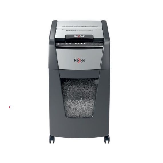 Rexel Optimum Auto+ 300X paper shredder Micro-cut shredding Black, Grey - Office Machines - Office Supplies - Techbox