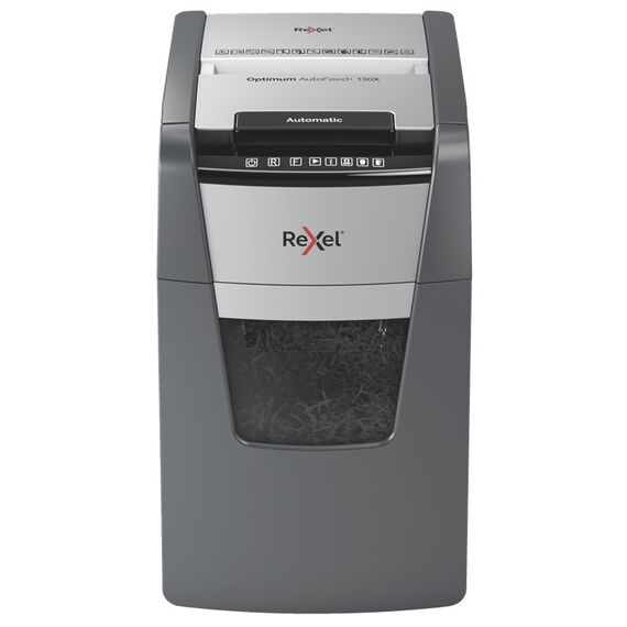 Rexel Optimum AutoFeed+ 130X paper shredder Cross shredding 55 dB 22 cm Black, Silver - Office Machines - Office Supplies - Techbox