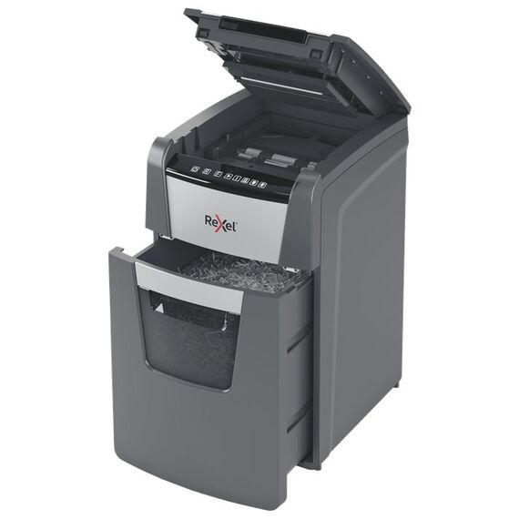 Rexel Optimum AutoFeed+ 130X paper shredder Cross shredding 55 dB 22 cm Black, Silver - Office Machines - Office Supplies - Techbox