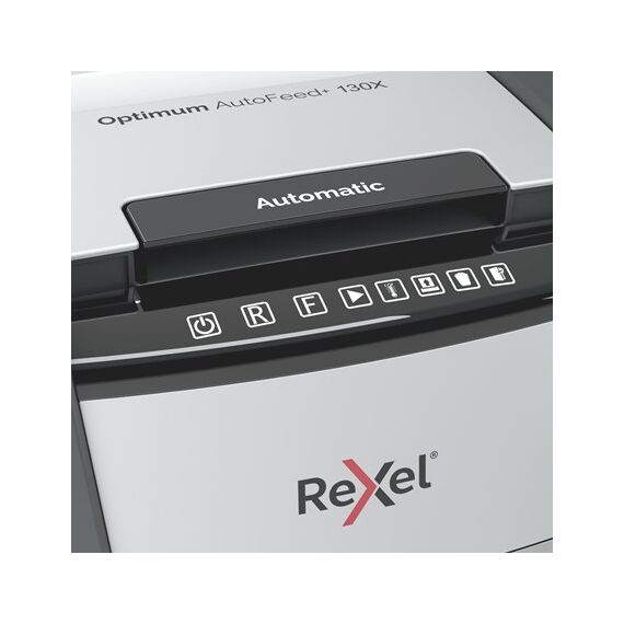 Rexel Optimum AutoFeed+ 130X paper shredder Cross shredding 55 dB 22 cm Black, Silver - Office Machines - Office Supplies - Techbox