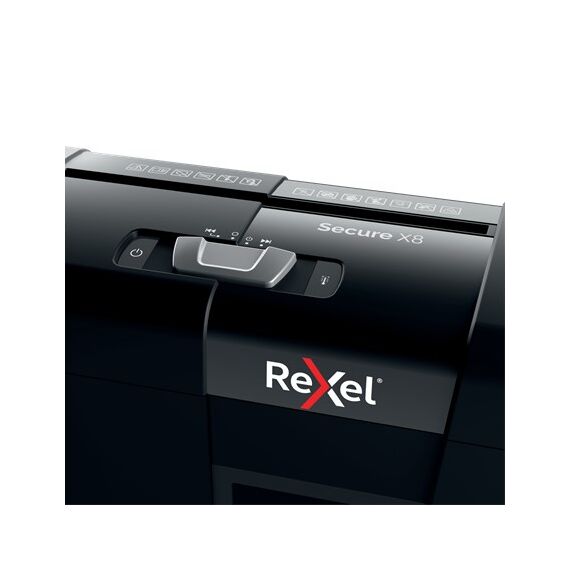 Rexel Secure X8 paper shredder Cross shredding 70 dB Black - Office Machines - Office Supplies - Techbox