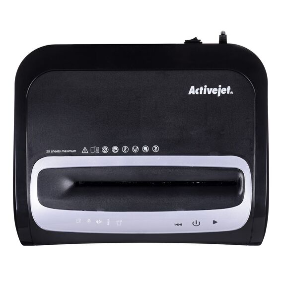 Shredder Activejet ASH-2502C, P-4, 28 l, shreds 4x40 mm, black - Office Machines - Office Supplies - Techbox