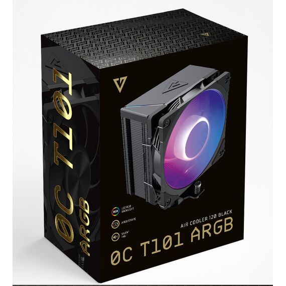 MODECOM Volcano 0C T101 ARGB Processor Air cooler 12 cm Black - CPU Coolers & Pastes - CPU & Cooling - Techbox