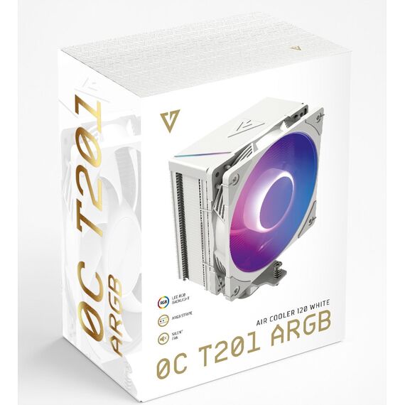 MODECOM Volcano 0C T201 ARGB Processor Air cooler 12 cm White - CPU Coolers & Pastes - CPU & Cooling - Techbox