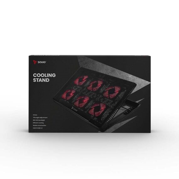 Laptop cooling pad, 6 backlit fans, 2000 RPM, SAVIO COS-01 | Techbox