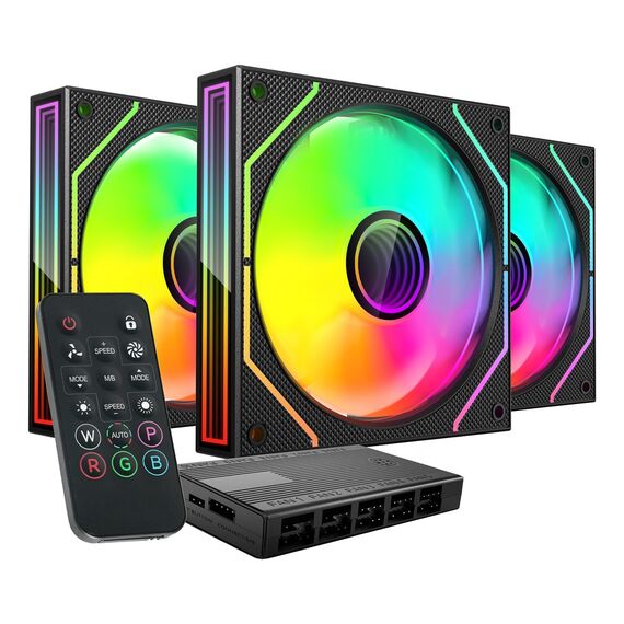 Mars Gaming MF3DPROKIT computer cooling system Computer case Fan 12 cm Black - Fans - PC Cases & Accessories - Techbox