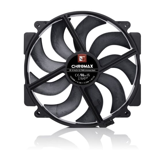 NF-A14x25r G2 PWM chromax.black - Next-gen round 140mm fan (black) - Fans - PC Cases & Accessories - Techbox