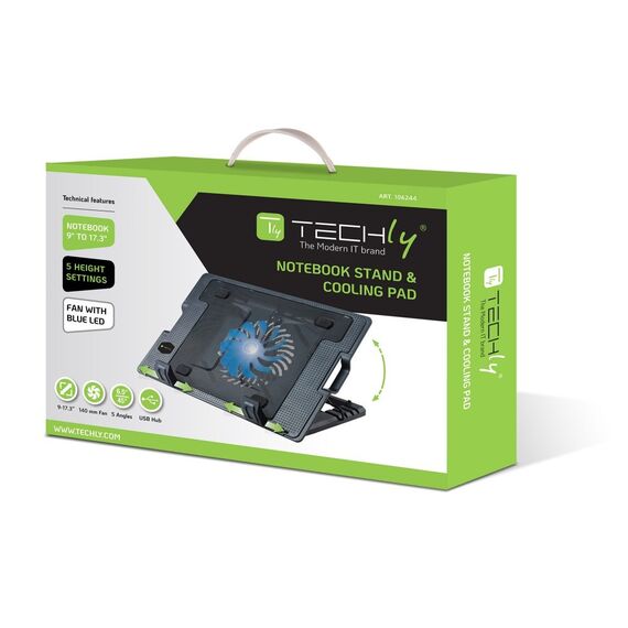Techly Notebook stand and cooling pad for Notebook up to 17.3" | Techbox
