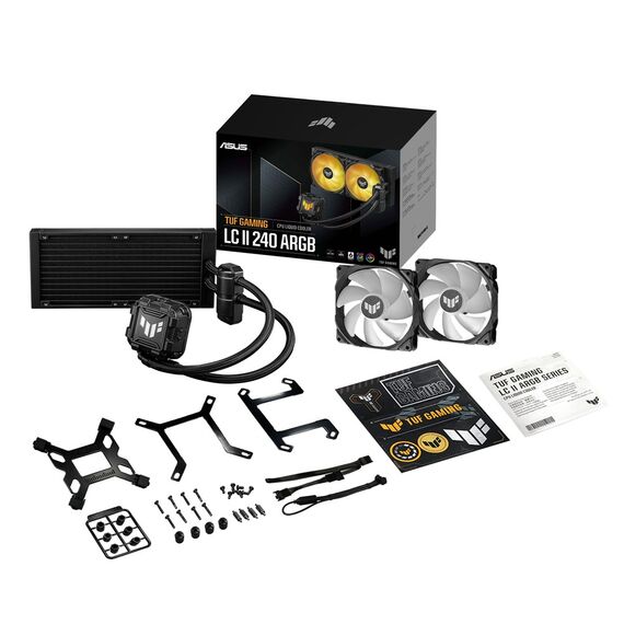 ASUS TUF GAMING LC II 240 ARGB Processor Liquid cooling kit 12 cm Black - CPU Coolers & Pastes - CPU & Cooling - Techbox