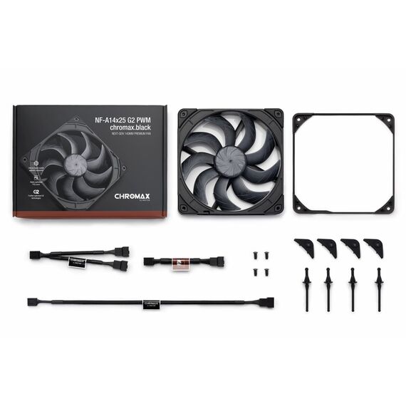 NF-A14x25 G2 PWM chromax.black - next-gen 140mm fan (black) | Techbox