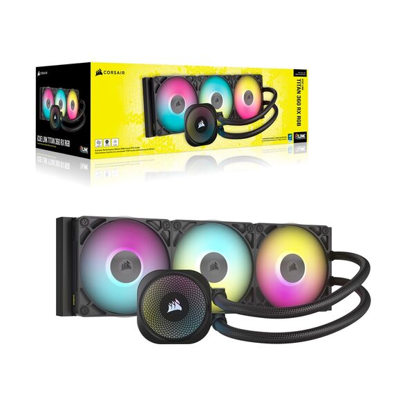 Corsair iCUE LINK TITAN RX RGB Processor All-in-one liquid cooler 12 cm Black 1 pc(s) - CPU Coolers & Pastes - CPU & Cooling - Techbox