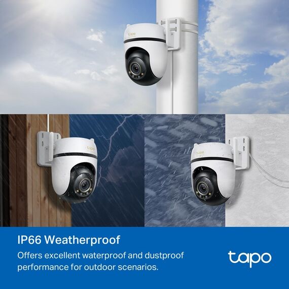 TP-Link Outdoor Pan/Tilt Security Wi-Fi Camera SPEC: 3K 5MP (2880x1620), 2.4 GHz, 2 × External Antennas, 1 × Ethernet Port, Horizontal 360º | Techbox