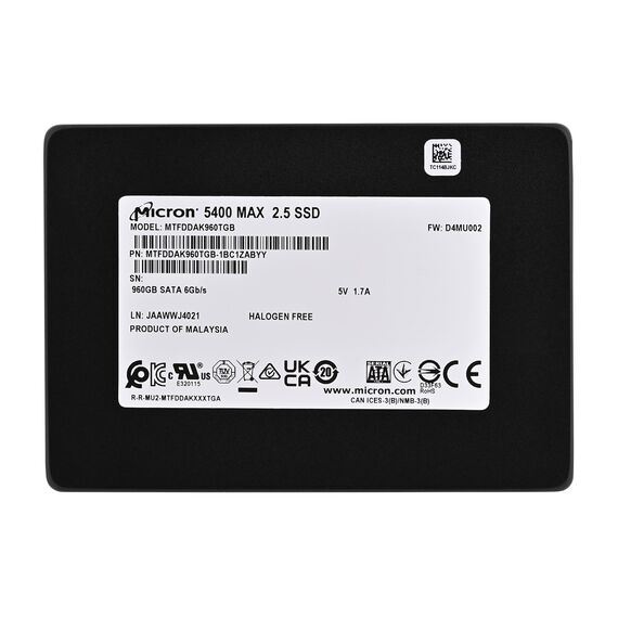Micron 5400 MAX 960 GB 2.5" Serial ATA III 3D TLC NAND - SSD - Hard Drives - Techbox