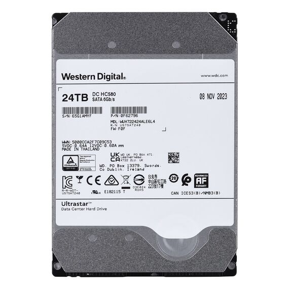 Western Digital Ultrastar DC HC580 3.5" 24 TB Serial ATA | Techbox