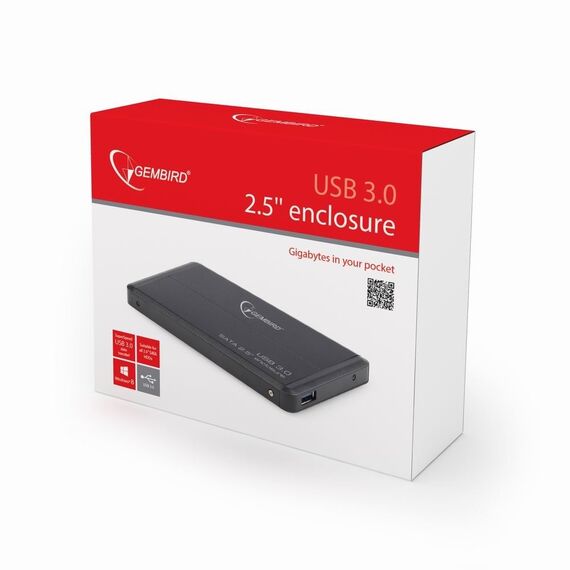 Gembird EE2-U3S-2 storage drive enclosure HDD enclosure Black 2.5" | Techbox