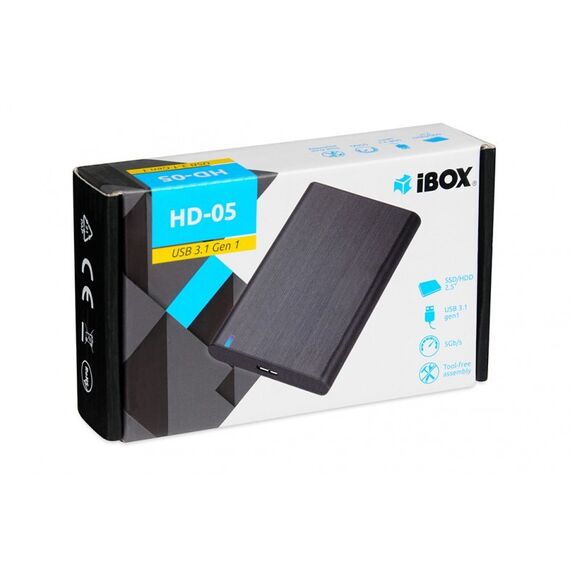 iBox HD-05 HDD/SSD enclosure Black 2.5" | Techbox
