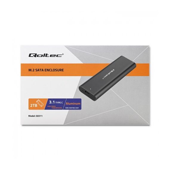 Qoltec 50312 storage drive enclosure SSD enclosure Black M.2 | Techbox