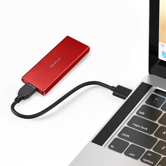 Qoltec 51831 Enclosure | M.2 SSD drive | SATA | NGFF| USB 3.0 | Super speed 5Gb/s | 2TB | Red - Cases & Accessories - Hard Drives - Techbox