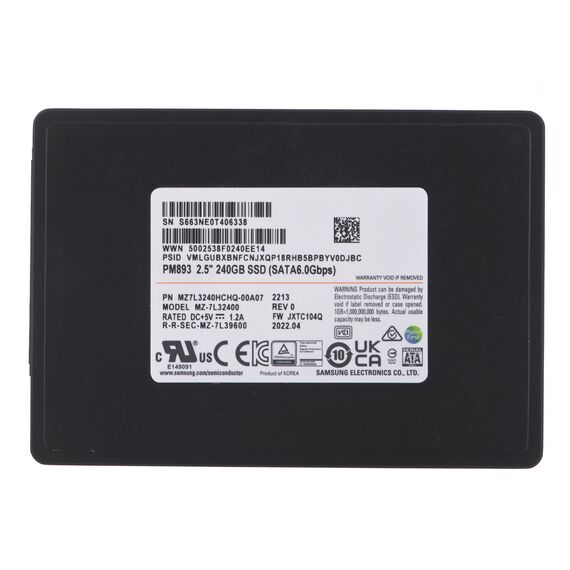 SSD Samsung PM893 240GB SATA 2.5" MZ7L3240HCHQ-00A07 (DWPD 1) - SSD - Hard Drives - Techbox