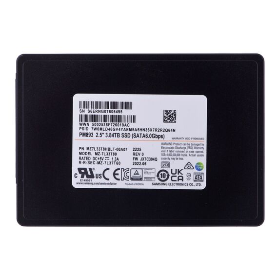 SSD Samsung PM893 3.84TB SATA 2.5" MZ7L33T8HBLT-00A07 (DWPD 1) - SSD - Hard Drives - Techbox