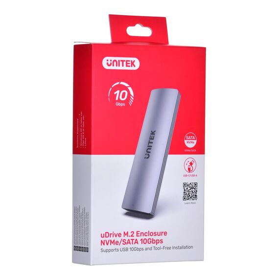 UNITEK M.2 ENCLOSURE, USB 3.2 Gen2 Type-C M.2 NVME/SATA SSD | Techbox