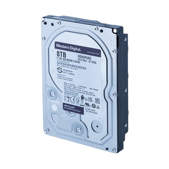 Western Digital Blue 8TB WD PURPL 8TB WD PURPLE 3.5" Serial ATA III - Internal HDD - Hard Drives - Techbox