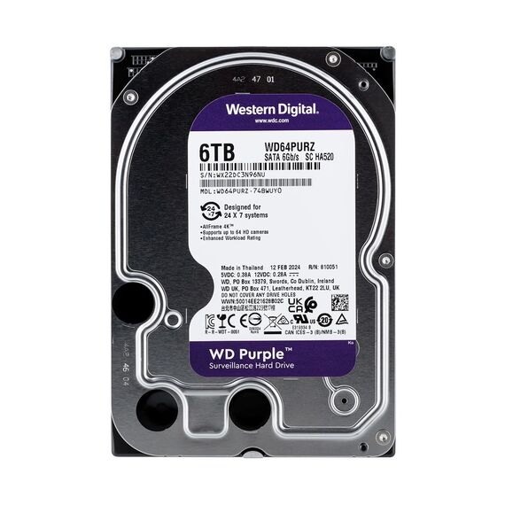 Western Digital WD64PURZ internal hard drive 3.5" 6000 GB Serial ATA III - Internal HDD - Hard Drives - Techbox