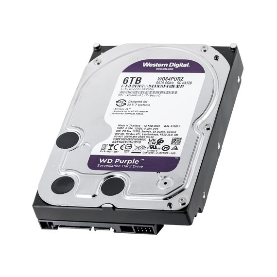 Western Digital WD64PURZ internal hard drive 3.5" 6000 GB Serial ATA III - Internal HDD - Hard Drives - Techbox