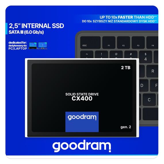 Goodram CX400 SSDPR-CX400-02T-G2 2 TB 2.5" Serial ATA III 3D NAND | Techbox