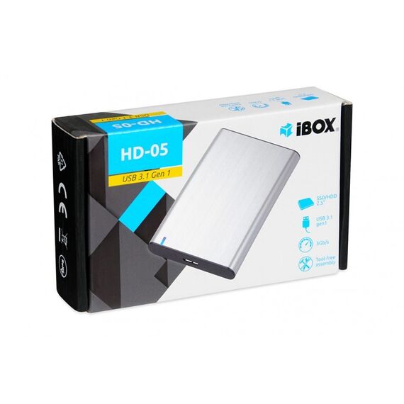 iBox HD-05 HDD/SSD enclosure Grey 2.5" - Cases & Accessories - Hard Drives - Techbox