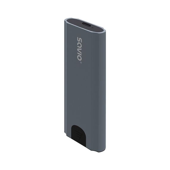 Savio M.2 SSD NVMe external drive enclosure, USB-C 3.1, AK-67, grey | Techbox