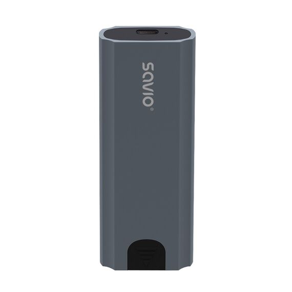 Savio M.2 SSD NVMe external drive enclosure, USB-C 3.1, AK-67, grey | Techbox