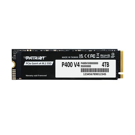 SSD Patriot P400 V4 M.2 PCI-Ex4 NVMe 4TB 6.2GB/s (P400VP4TBM28H) - SSD - Hard Drives - Techbox
