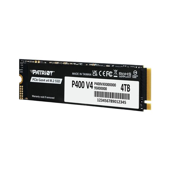 SSD Patriot P400 V4 M.2 PCI-Ex4 NVMe 4TB 6.2GB/s (P400VP4TBM28H) - SSD - Hard Drives - Techbox