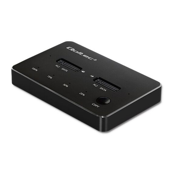 Qoltec 50310 Drive docking station 2x SSD M.2 SATA | NGFF | USB Type C - Cases & Accessories - Hard Drives - Techbox