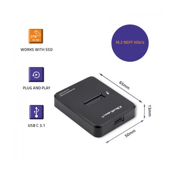 Qoltec 50314 storage drive enclosure SSD enclosure Black M.2 - Cases & Accessories - Hard Drives - Techbox