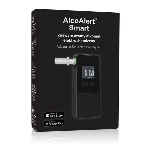 AlcoAlert Smart Electrochemical breathalyzer, black | Techbox