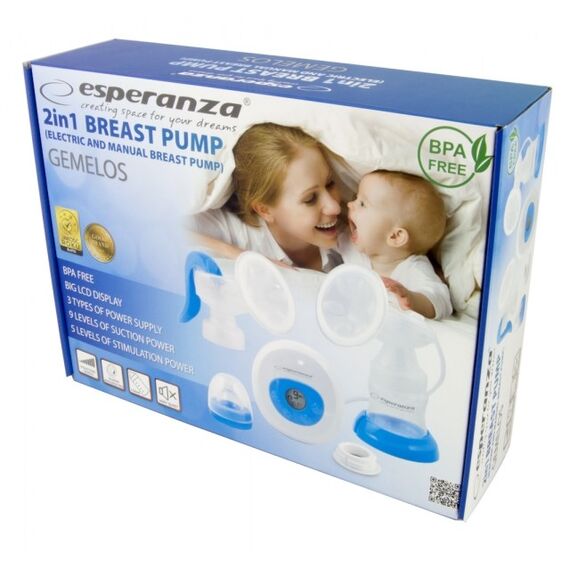 Esperanza ECM003B Electric / Manual 2-in-1 breast pump Blue 150 ml | Techbox
