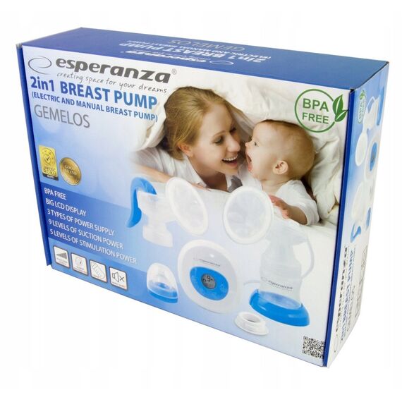 Esperanza ECM003B Electric / Manual 2-in-1 breast pump Blue 150 ml | Techbox