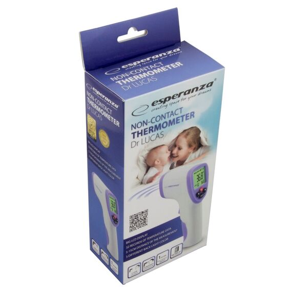 Esperanza ECT002 digital body thermometer Remote sensing thermometer Purple, White Ear, Forehead, Oral, Rectal, Underarm Buttons - Thermometers - Health - Techbox