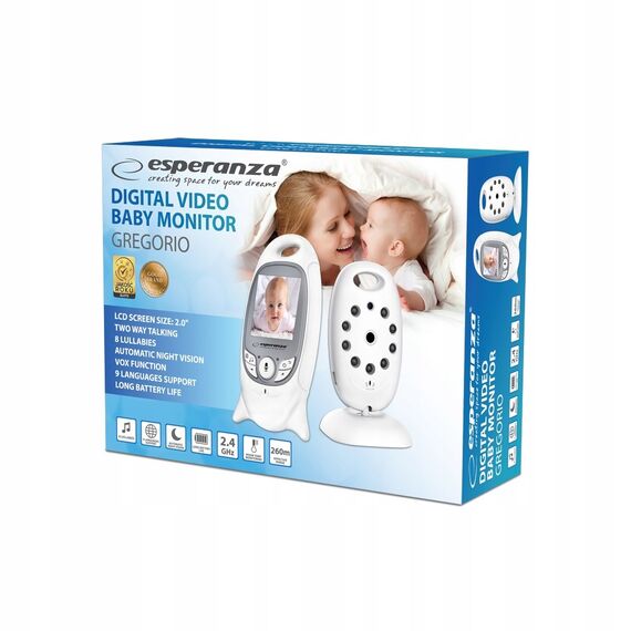Esperanza EHM001 LCD Baby Monitor 2.0" White | Techbox