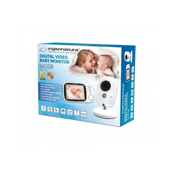 Esperanza EHM002 LCD Baby Monitor 3,2" White | Techbox