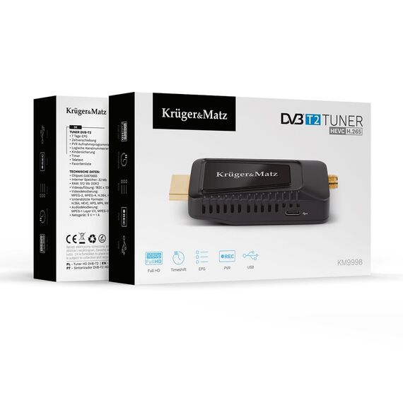 KRUGER & MATZ mini Tuner DVB-T2 H.265 HEVC KM9998 | Techbox