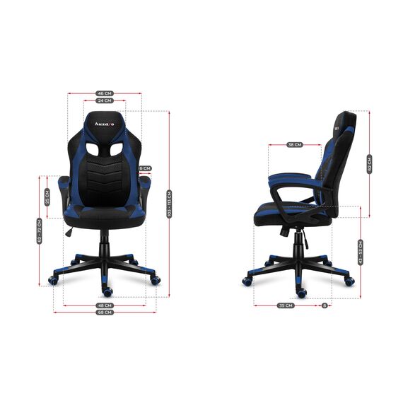 Huzaro FORCE 2.5 BLUE MESH Gaming armchair Mesh seat Black, Blue | Techbox