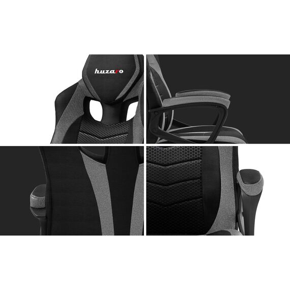Huzaro FORCE 2.5 GREY MESH Gaming armchair Mesh seat Black, Grey - Gaming Furniture - Gaming - Techbox