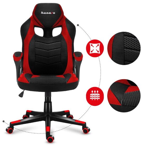 Huzaro FORCE 2.5 Red Mesh gaming chair | Techbox
